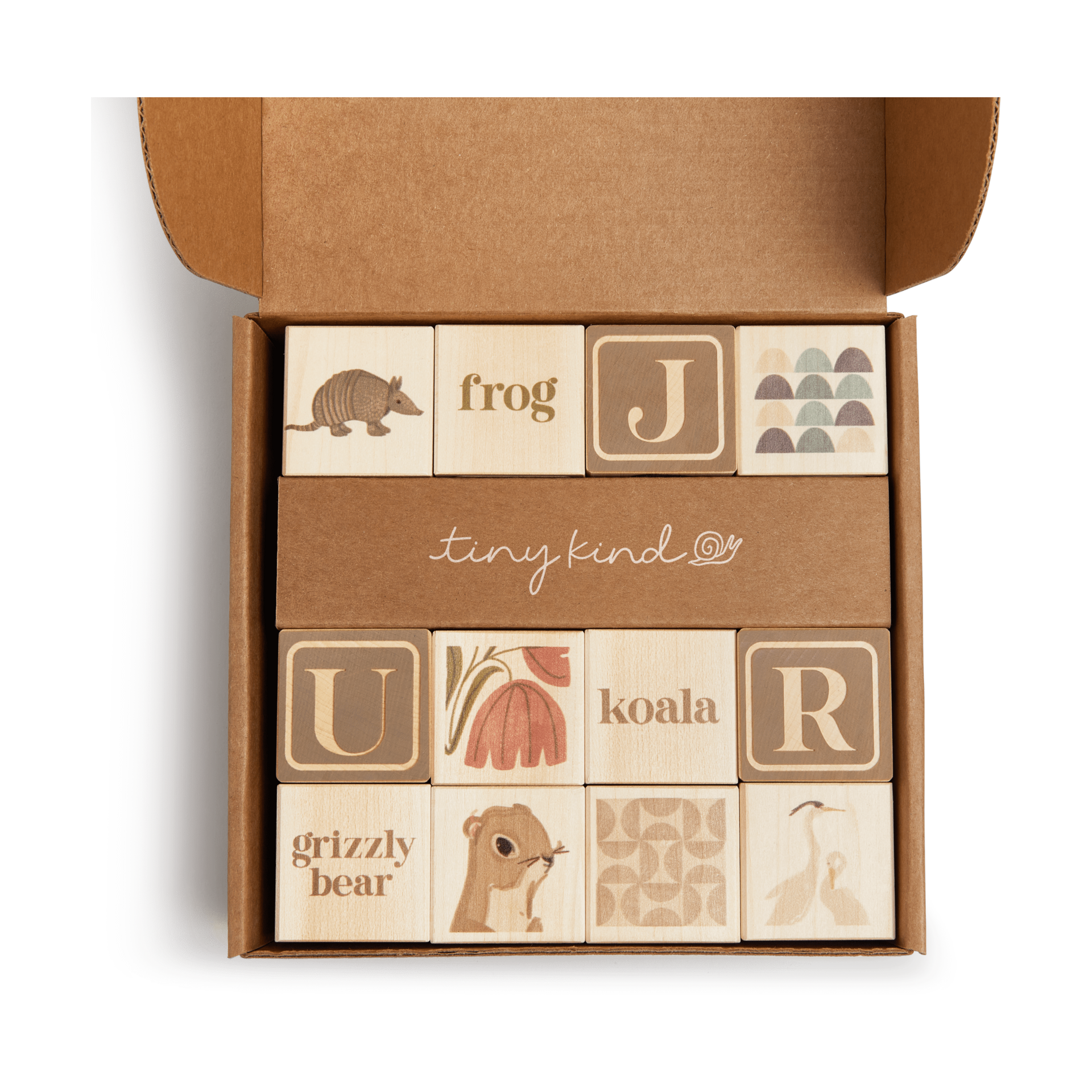 Tiny Kind Wooden Alphabet Blocks - Grey.