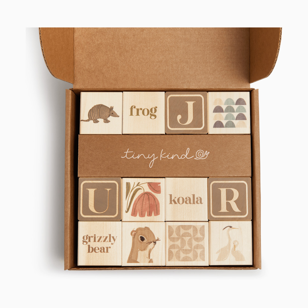 Tiny Kind Wooden Alphabet Blocks - Grey.