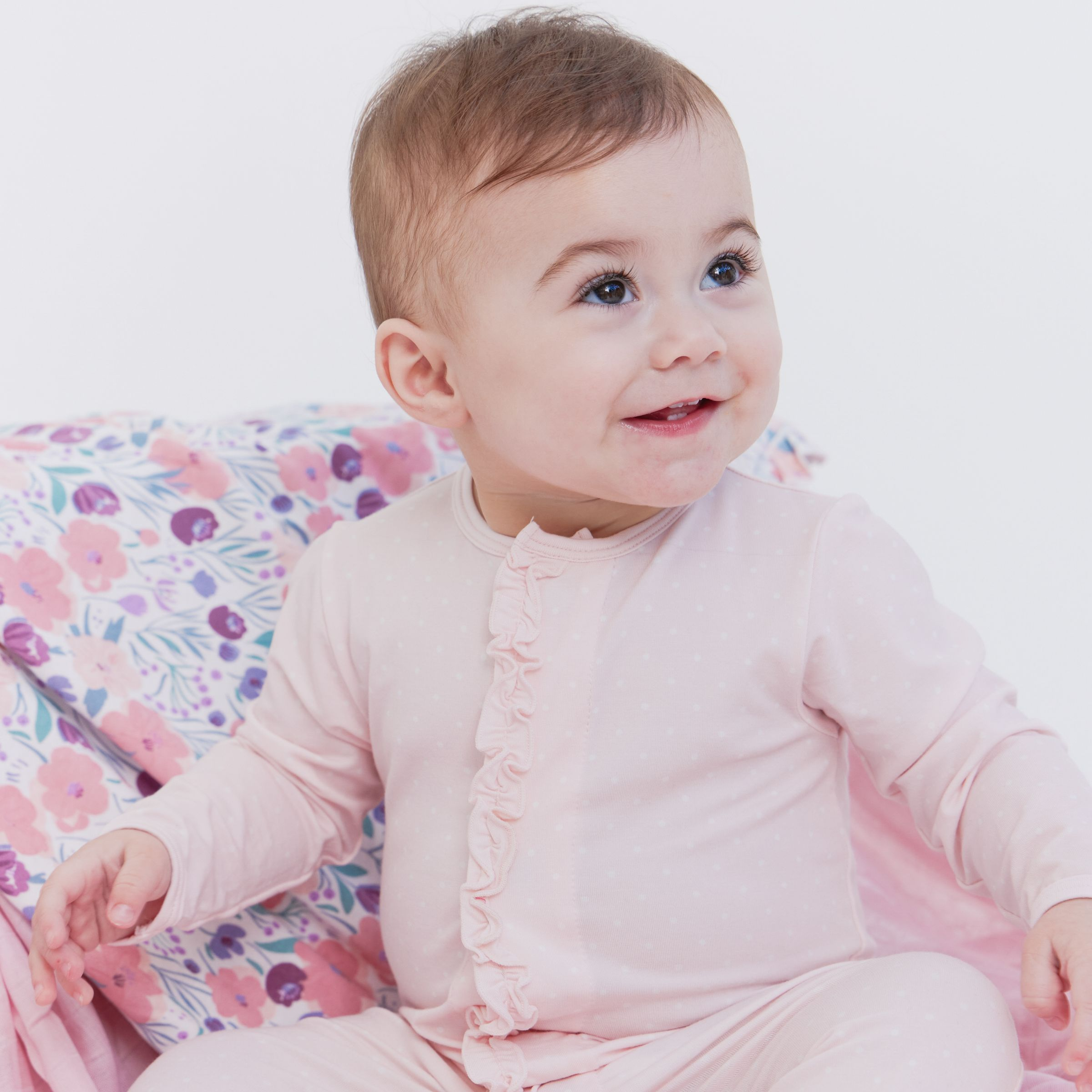 Magnetic Me Modal Magnetic Footie - Pin Dot Pink, Newborn.