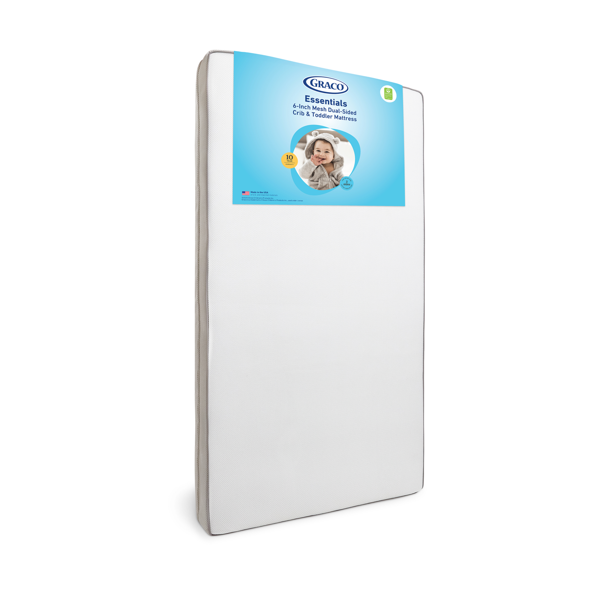 Graco Essentials 6-Inch Mesh Dual-Sided Crib & Toddler Mattress.