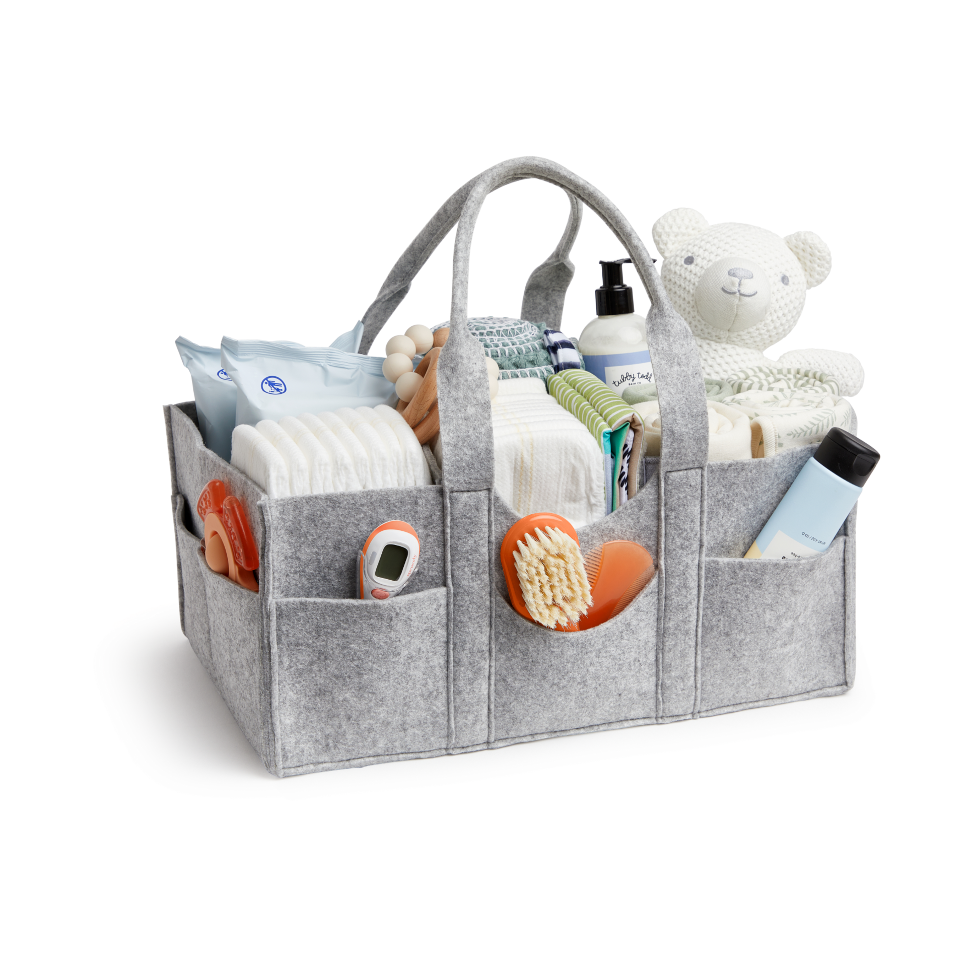 Sprucely Felt Diaper Caddy - Heather Grey, Large.