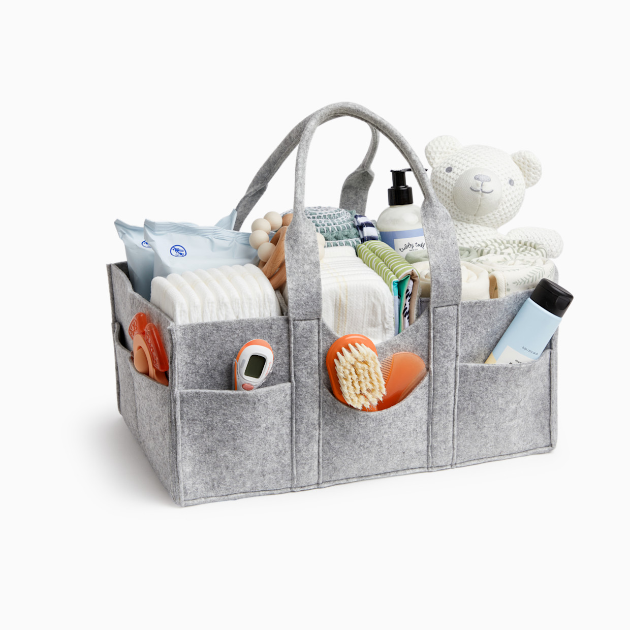 Sprucely Felt Diaper Caddy - Heather Grey, Large.