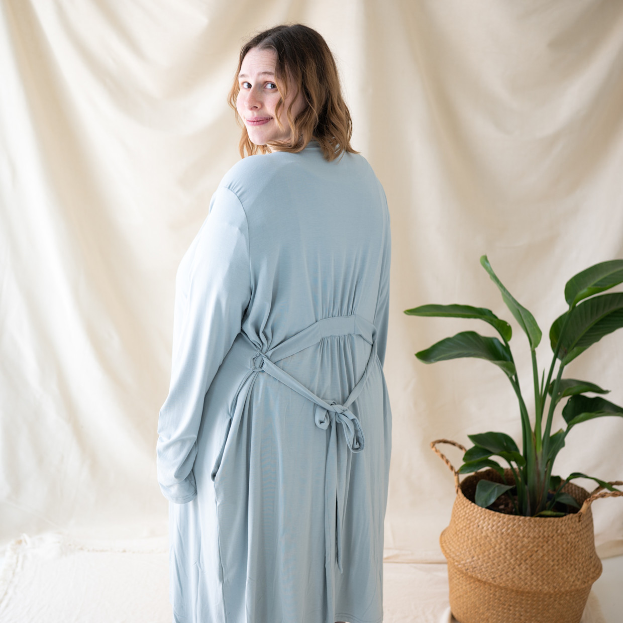 Kyte Baby Women's Lounge Robe - Fog, X-Large/ Xx-Large.