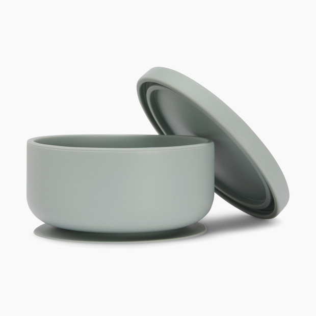 AEIOU Suction Bowl with Lid - Sage - $12.00.