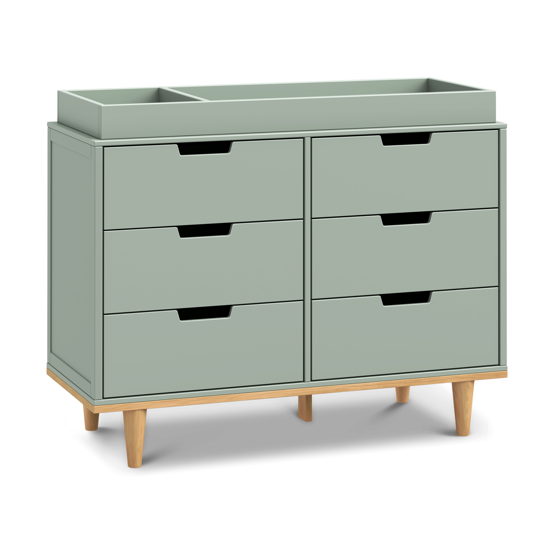 daVinci Marley 6-Drawer Double Dresser - Light Sage/Honey.