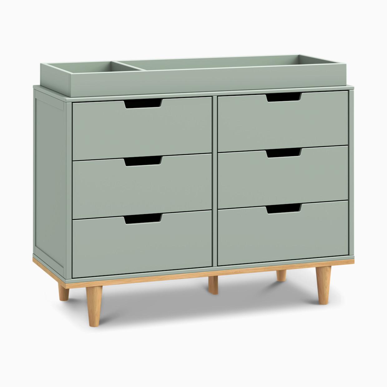 daVinci Marley 6-Drawer Double Dresser - Light Sage/Honey.