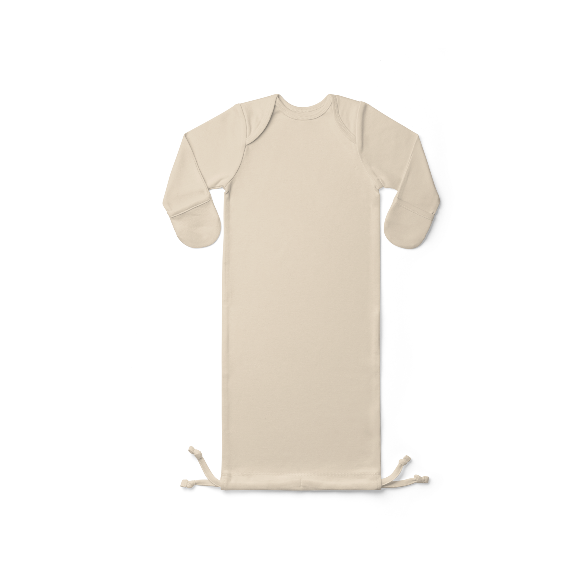 Goumi Kids x Babylist Solid Drawstring Baby Gown Oat, Newborn
