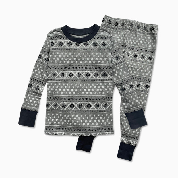 Honest Baby Clothing Toddler Heather Grey Fair Isle "Fam Jam" 2 Piece Set Matching Family Pajamas - Pajama Chic Heather Grey Fair Isle, 5 Years.