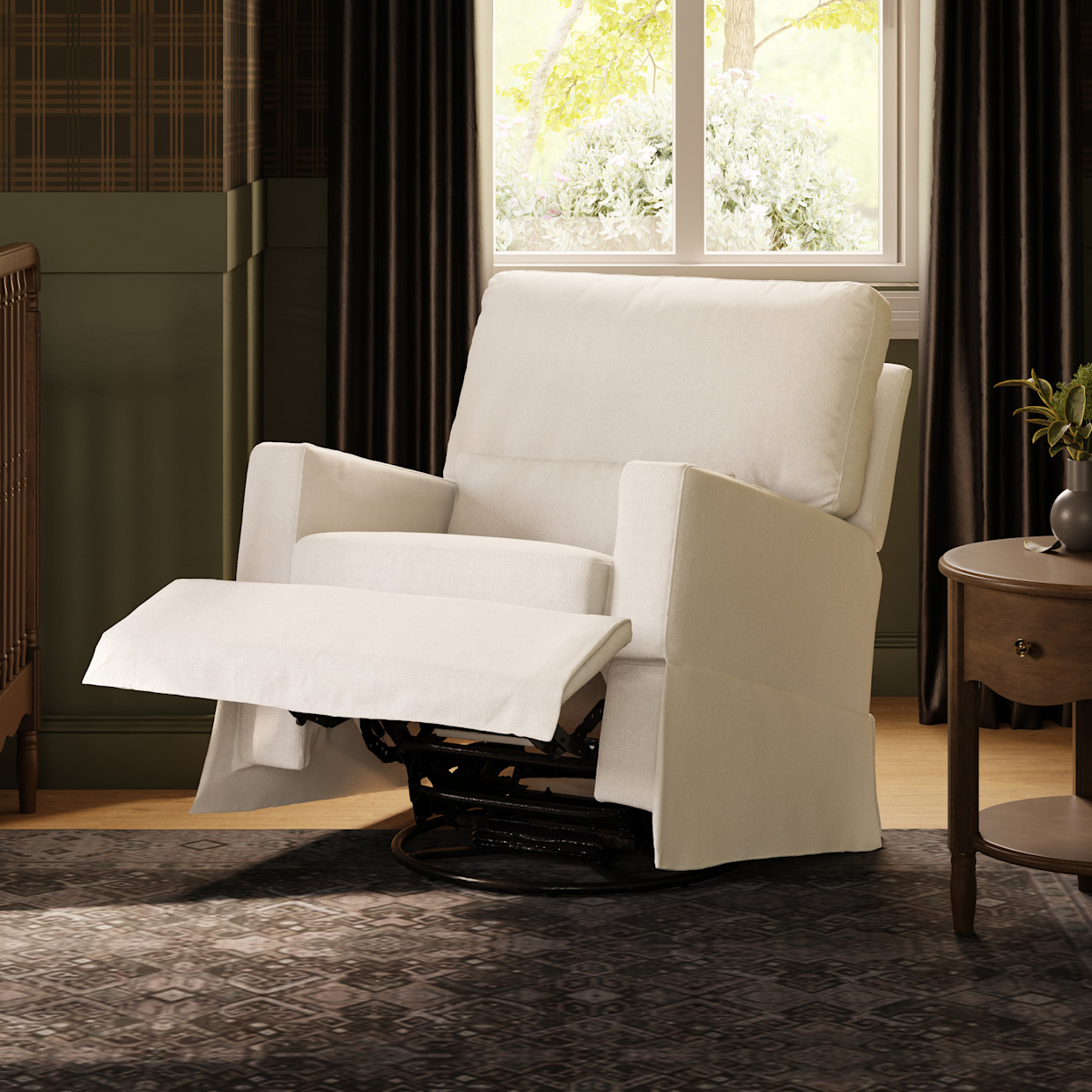 Namesake Crawford Recliner and Swivel Glider - Performance Cream Eco-Weave.