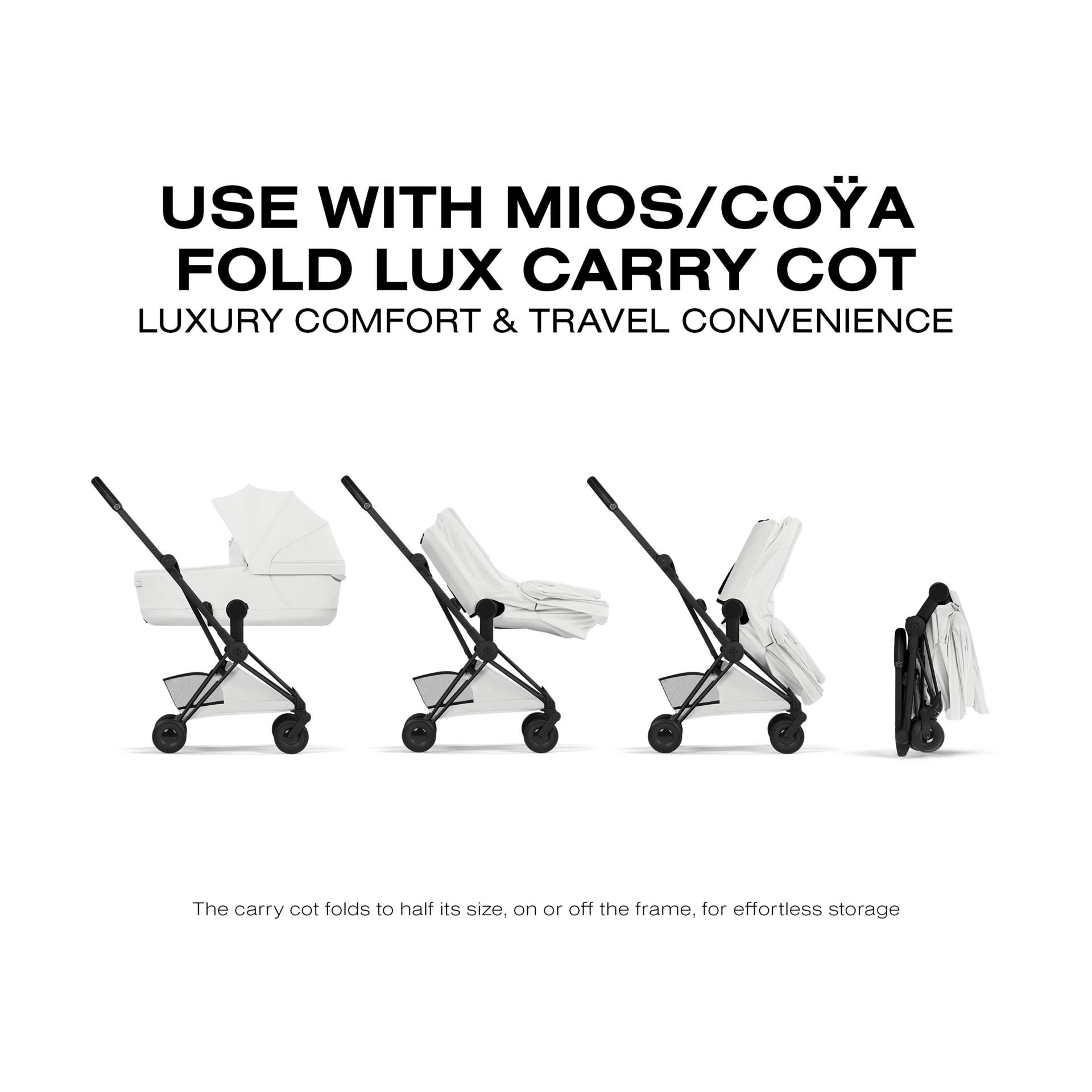 Cybex Coya Stroller - Style Collection - Matte Black Frame/Off White Lux Seat.