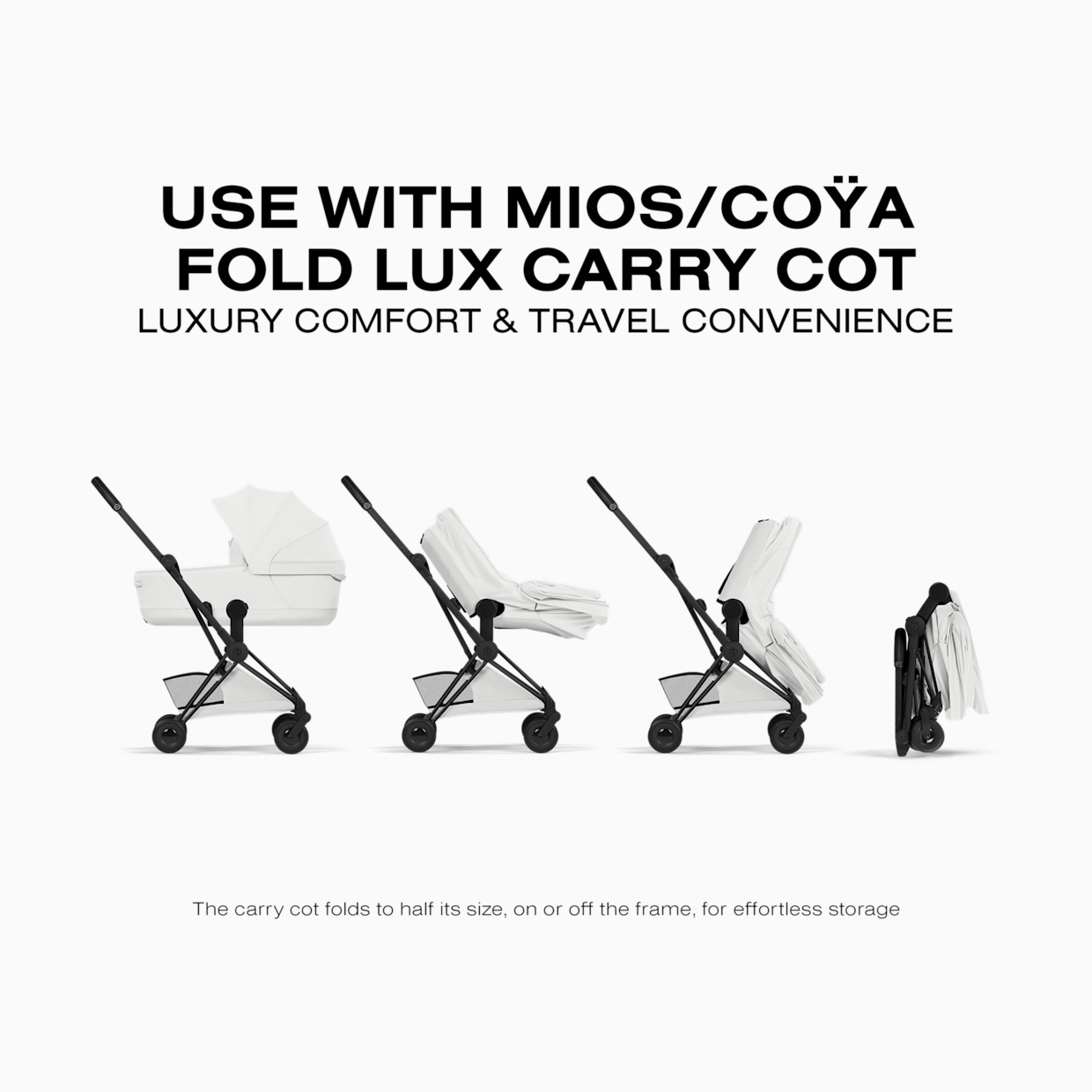 Cybex Coya Stroller - Style Collection - Matte Black Frame/Off White Lux Seat.