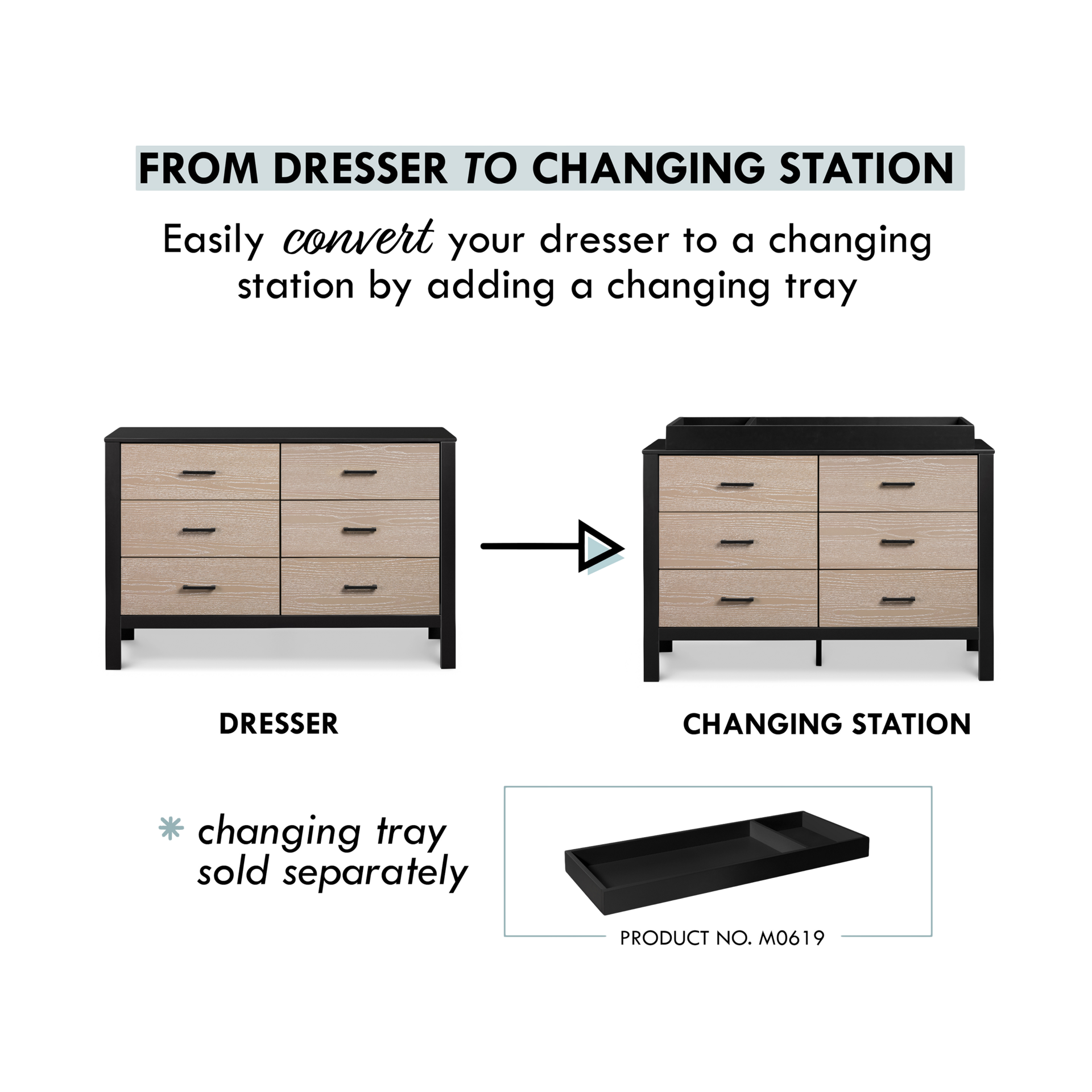 Carter's by daVinci Radley 6-Drawer Dresser - Ebony/Coastwood.