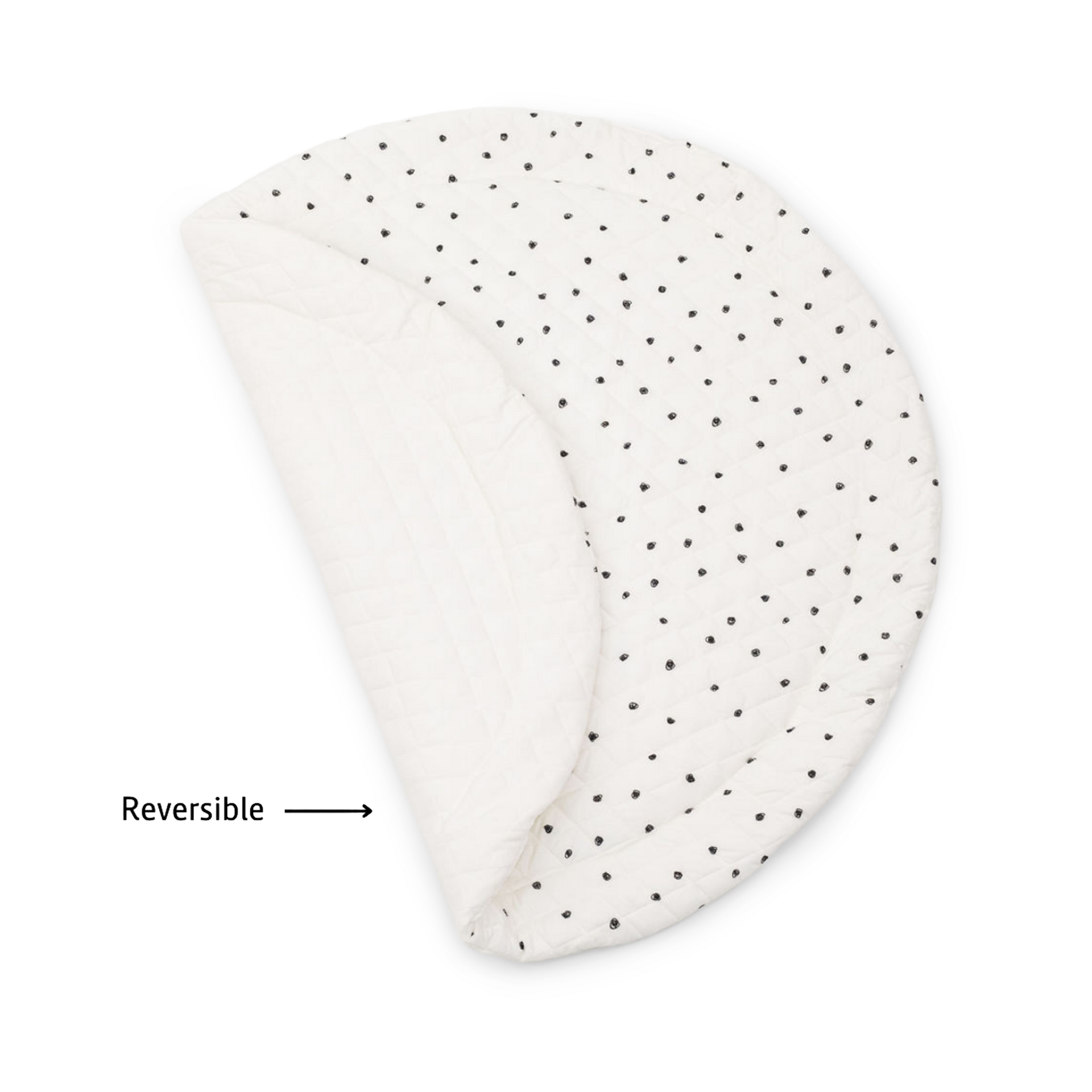 Poppyseed Play Extra Padded Round Play Mat - Black & White.
