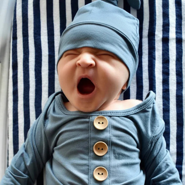 Caden Lane Bamboo Baby Knot Gown & Hat.