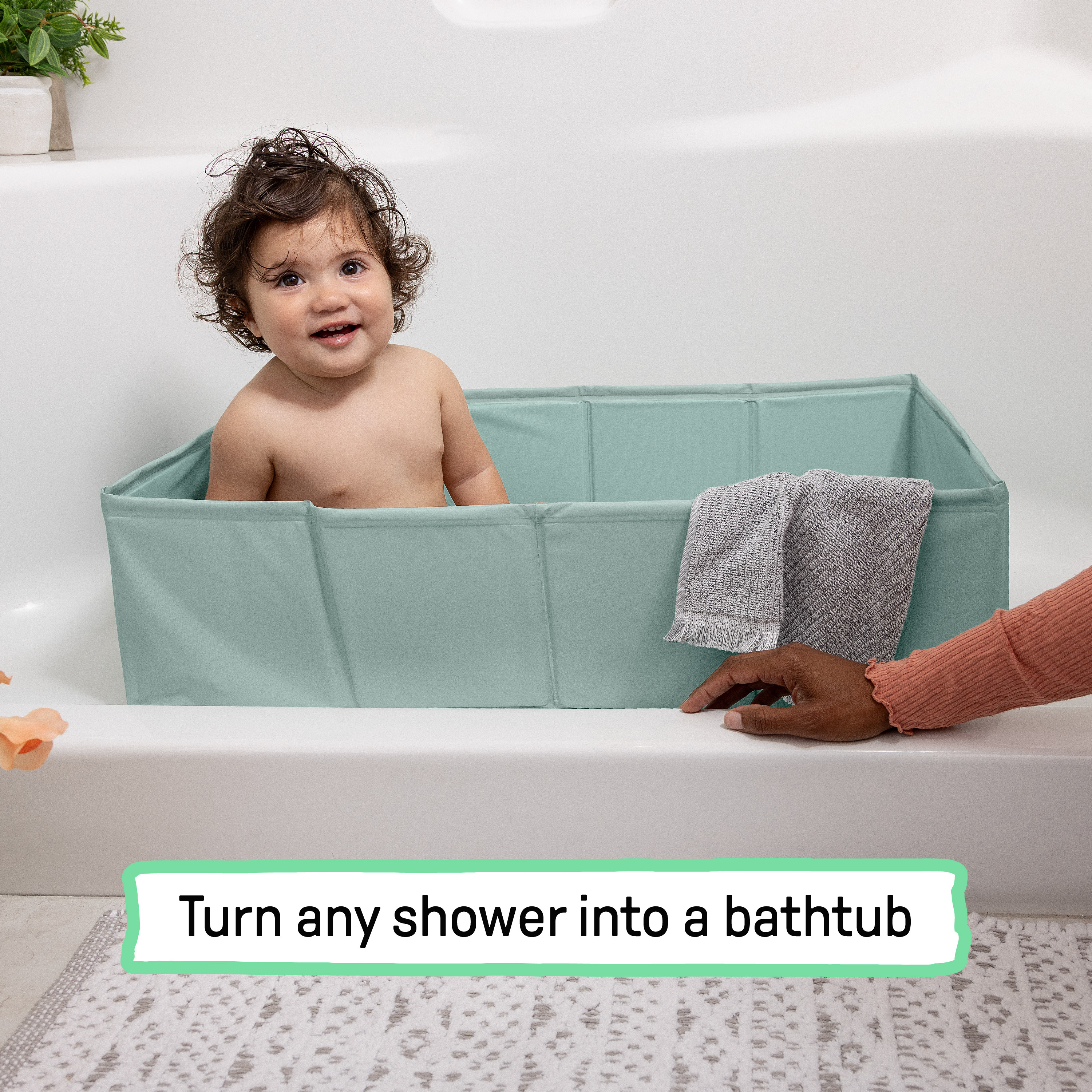 Ingenuity Tuckaway Toddler Tub, Converts Shower to Tub.