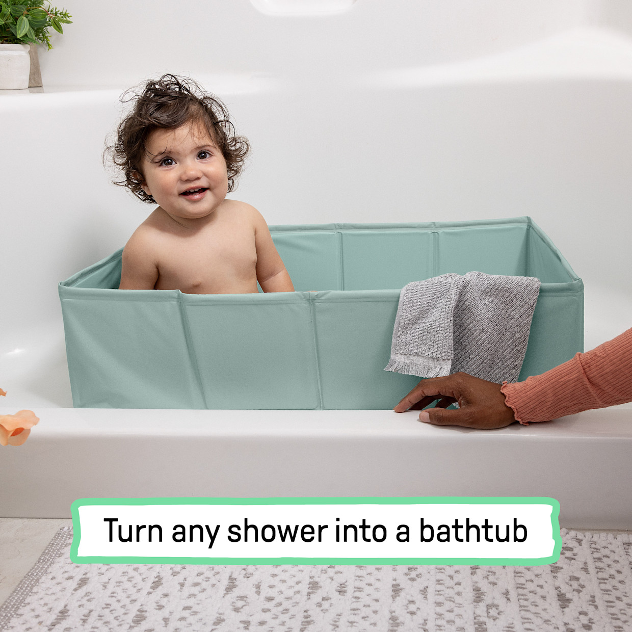 Ingenuity Tuckaway Toddler Tub, Converts Shower to Tub.