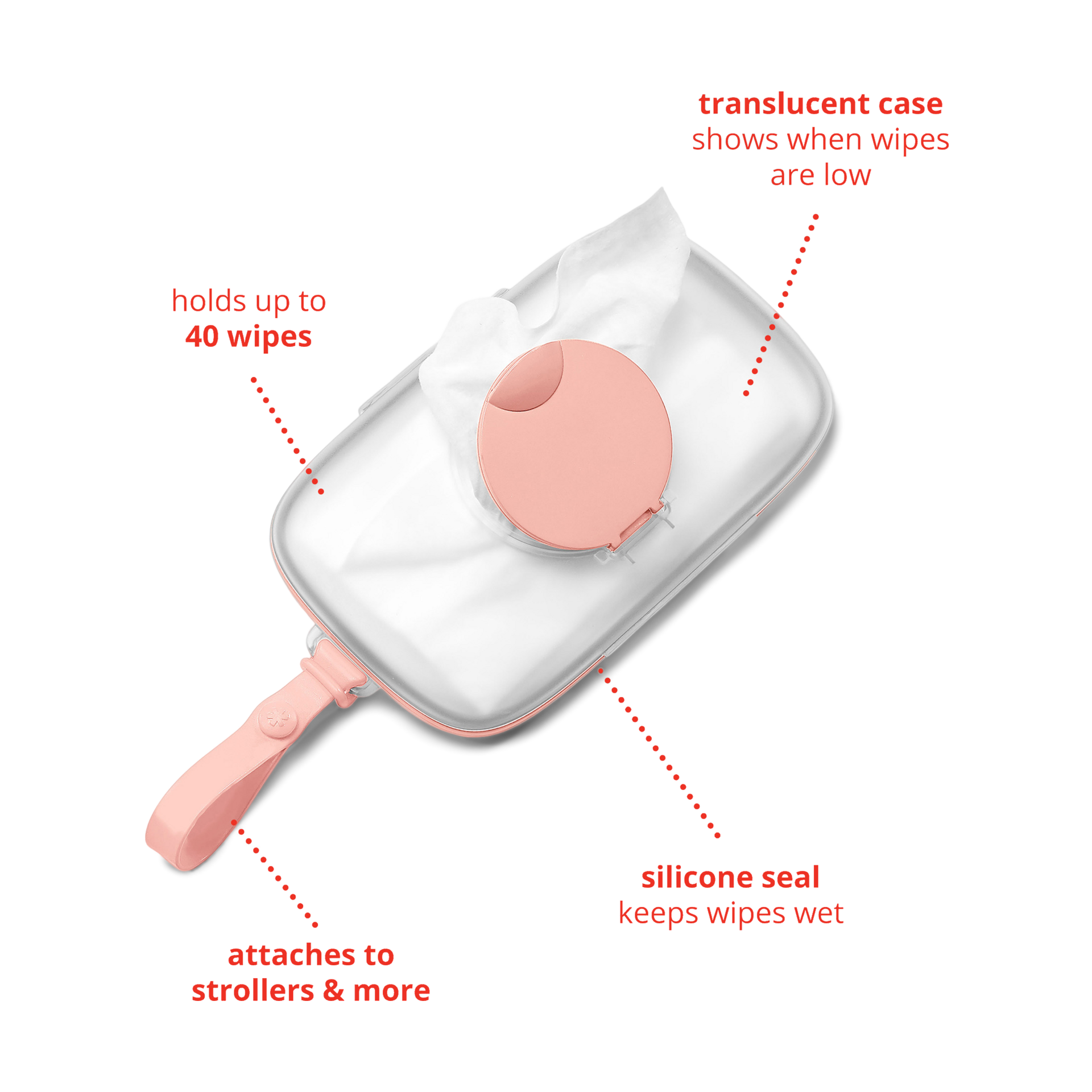 Skip Hop Grab & Go Snug Seal Wipes Case - Blush.