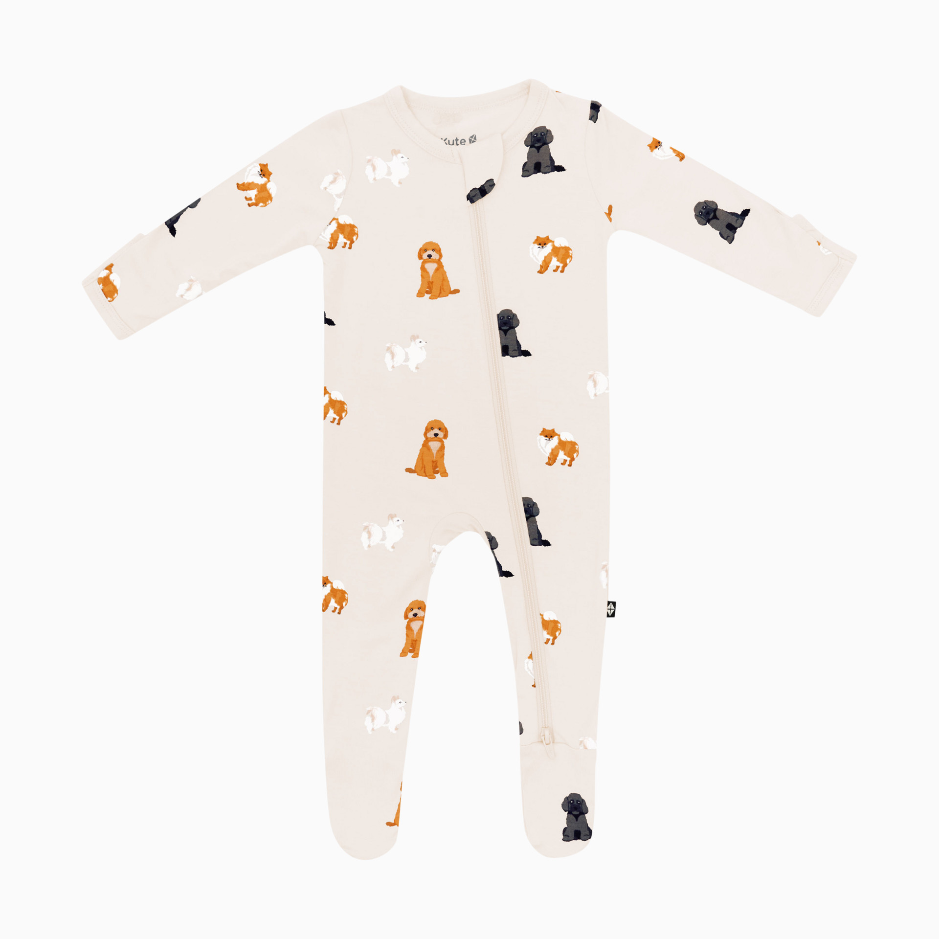 Kyte Baby Printed Zipper Footie - Fluffy Dog, 3-6 M | Babylist Shop