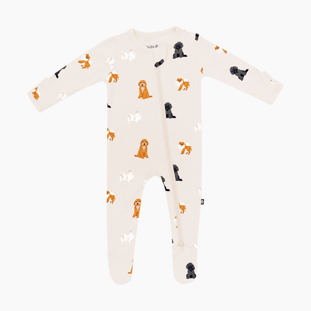 Kyte Baby Printed Zipper Footie - Fluffy Dog, 0 -3 M.
