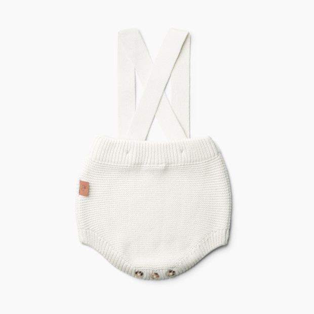 Goumi Kids In The Garden Collection Organic Cotton Knit Suspender Bloomers - Cloud, 0-3 Months.