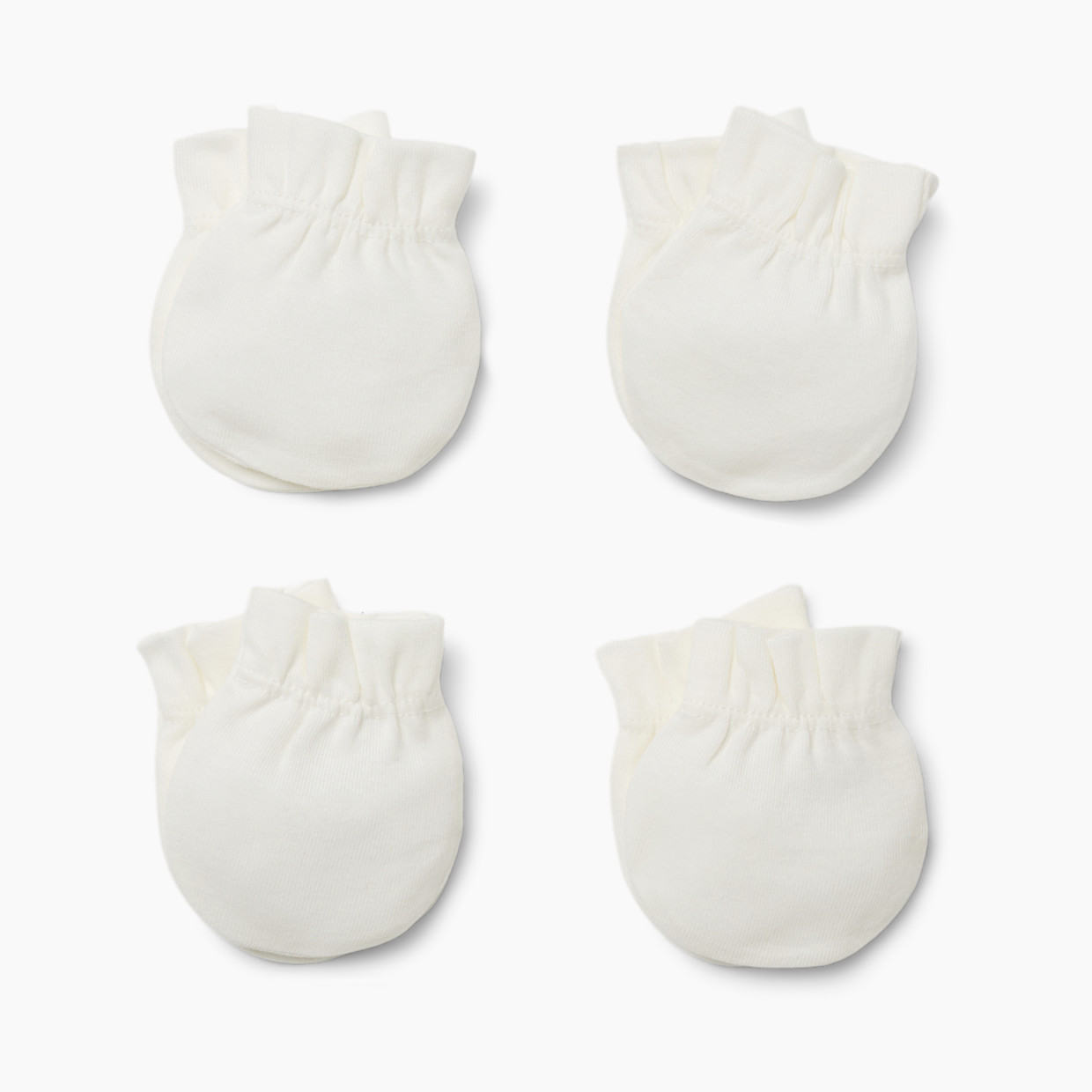 Small Story 4 Pack Mittens - White, 0-6 M.