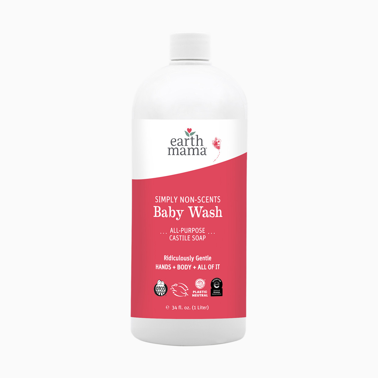 Earth Mama Baby Wash - Simply Non-Scents, 34 Fl Oz.