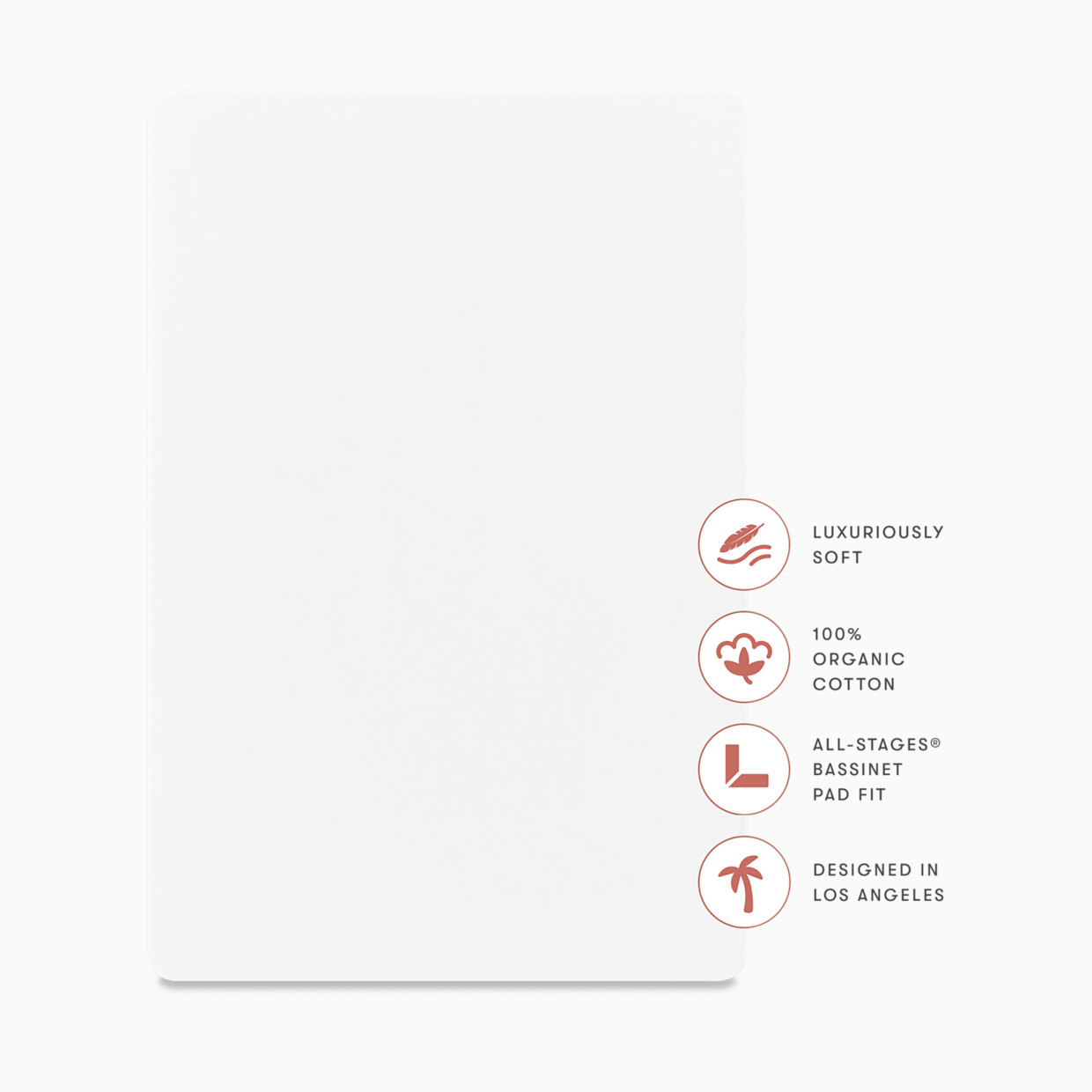 babyletto All-Stages Organic Brushed Cotton Bassinet Sheet - Bright White.