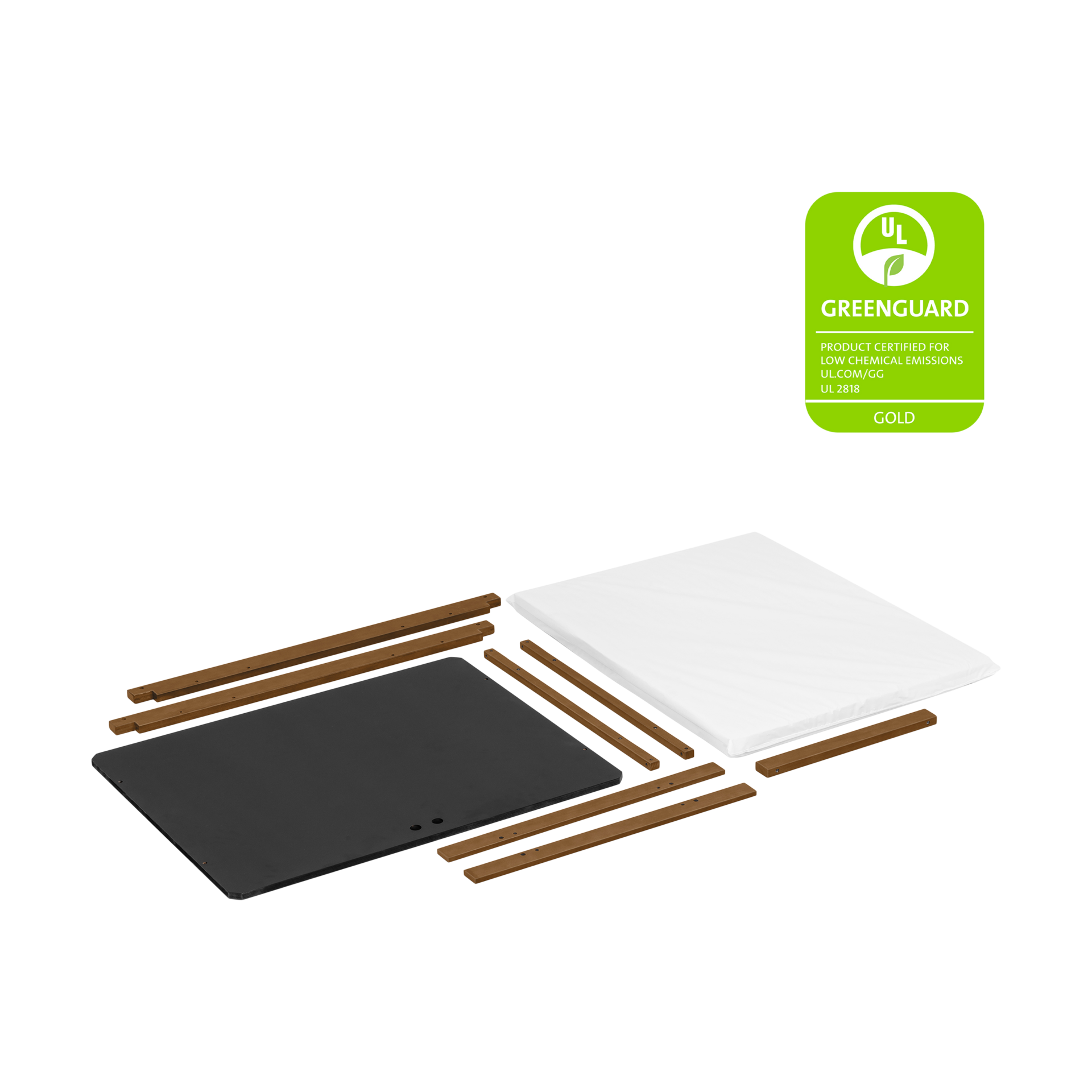 babyletto Rolli All-Stages Midi Crib Conversion Kit - Natural Walnut.