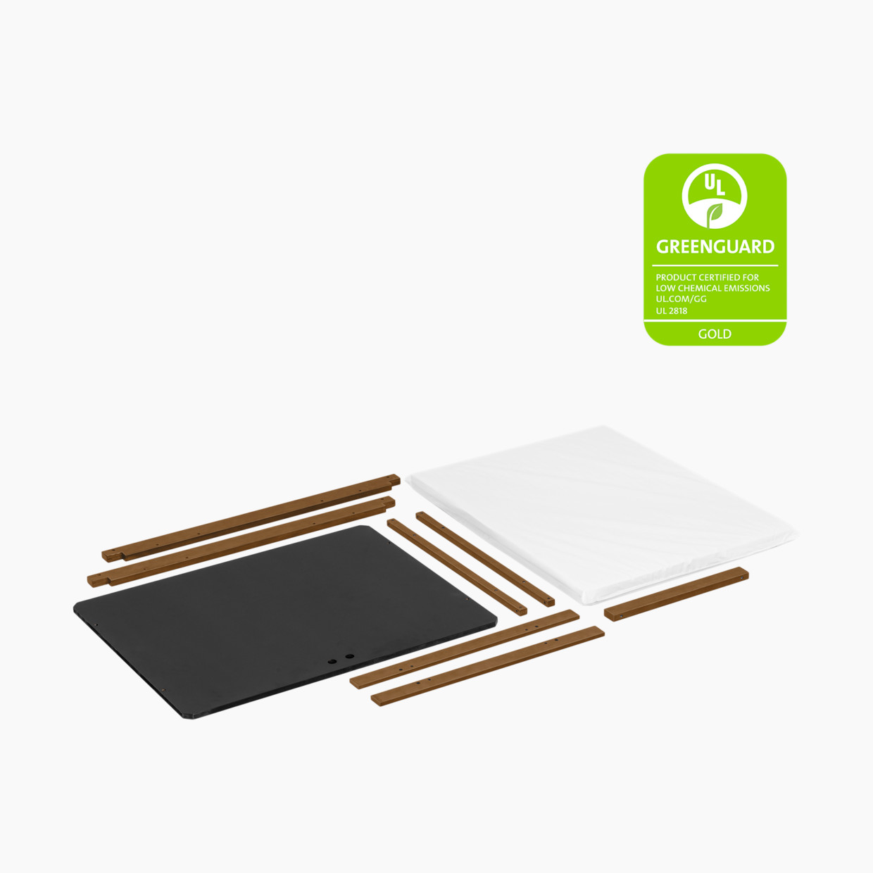 babyletto Rolli All-Stages Midi Crib Conversion Kit - Natural Walnut.