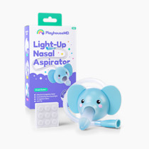 Booger Buddy Nasal Aspirator, Elephant - with LED Light for Babies & Toddlers – BPA-Free Snot Remover for Infant Stuffy Nose and Congestion Relief – Easy to Clean Design