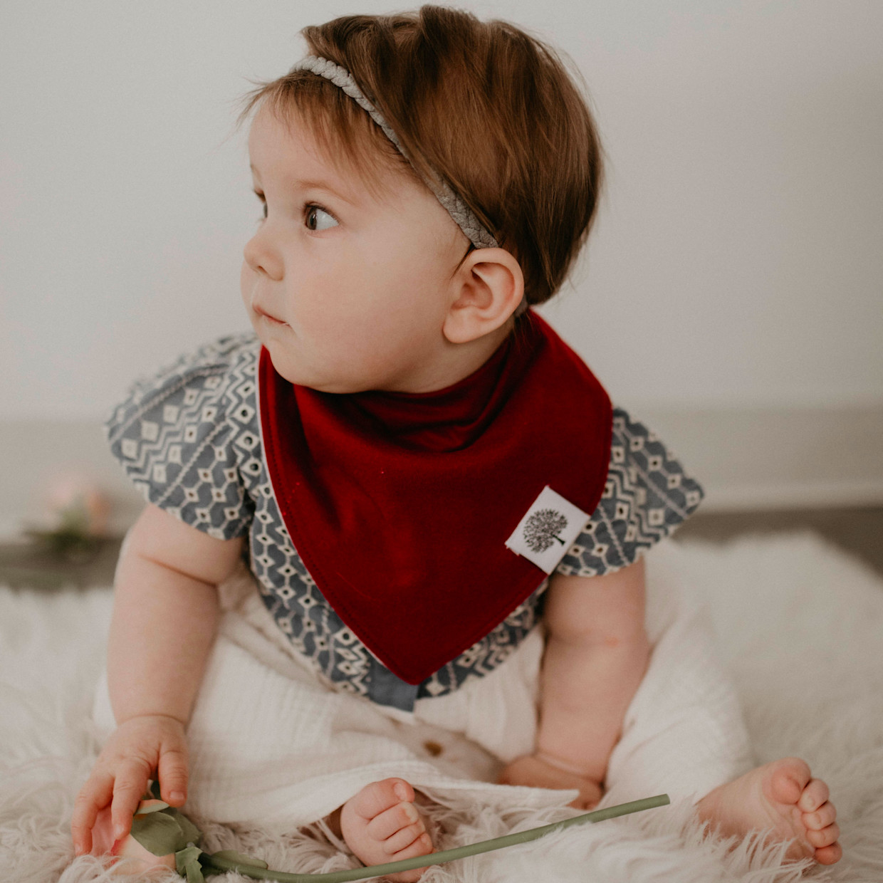 Parker Baby Co. Bandana Bib Set (8-Pack) - Rose Set.