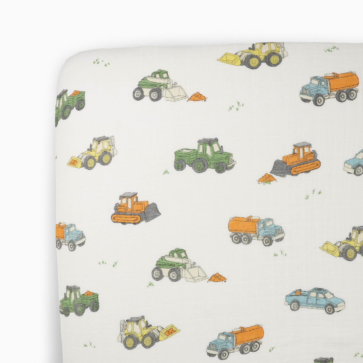 Little Unicorn Cotton Muslin Crib Sheet - Work Trucks.