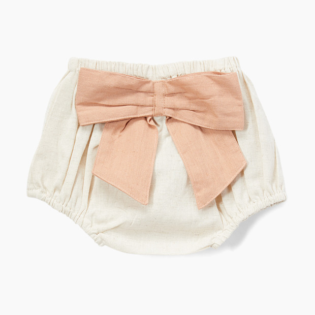 Sassy Minor Diaper Cover with Bow - Blush, 3-6 Months.
