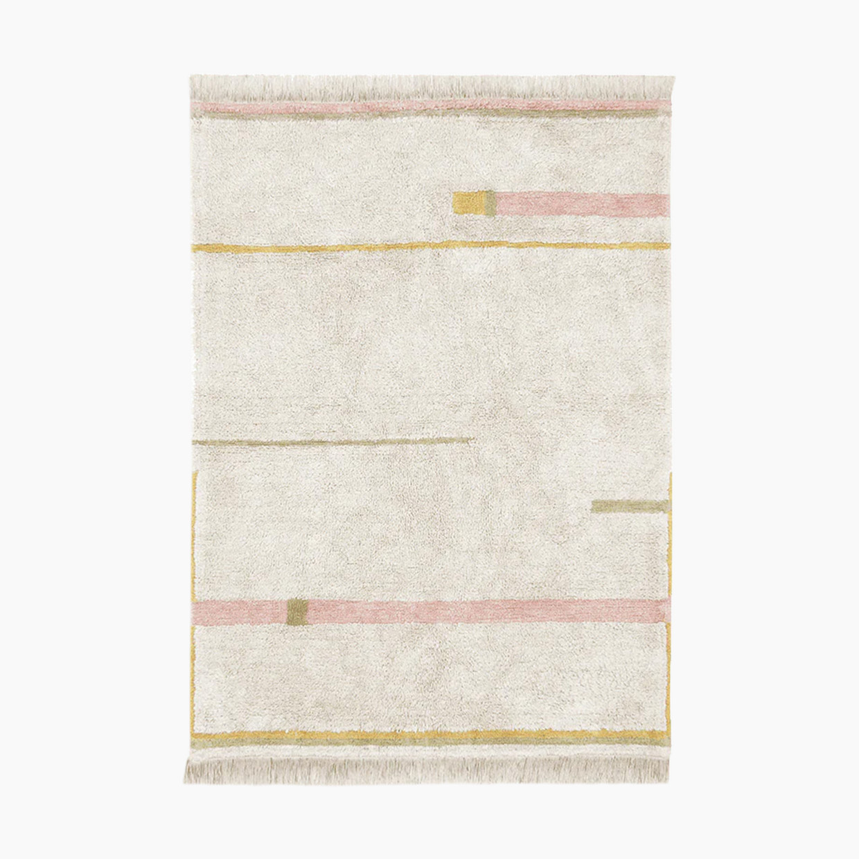 Lorena Canals Lanes Washable Rug - Vintage Nude, 4' 7" X 6' 7".