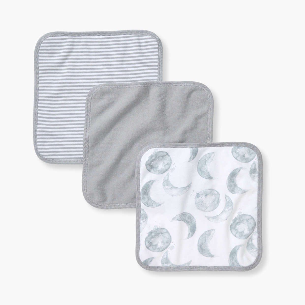 Burt's Bees Baby Organic Washcloth (3 Pack) - Hello Moon Grey.