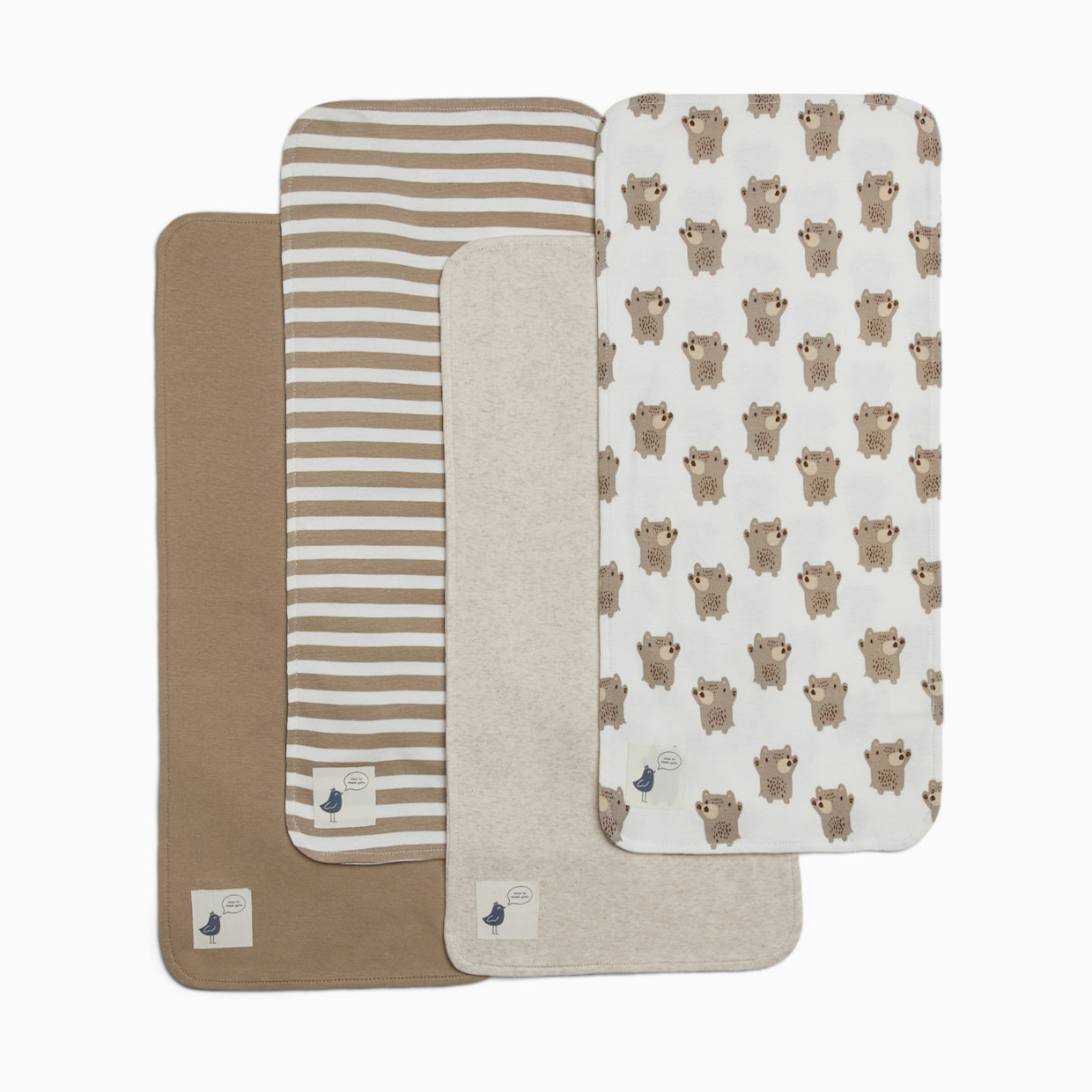 Small Story Burp Cloth (4 Pack) - Neutral Bears.