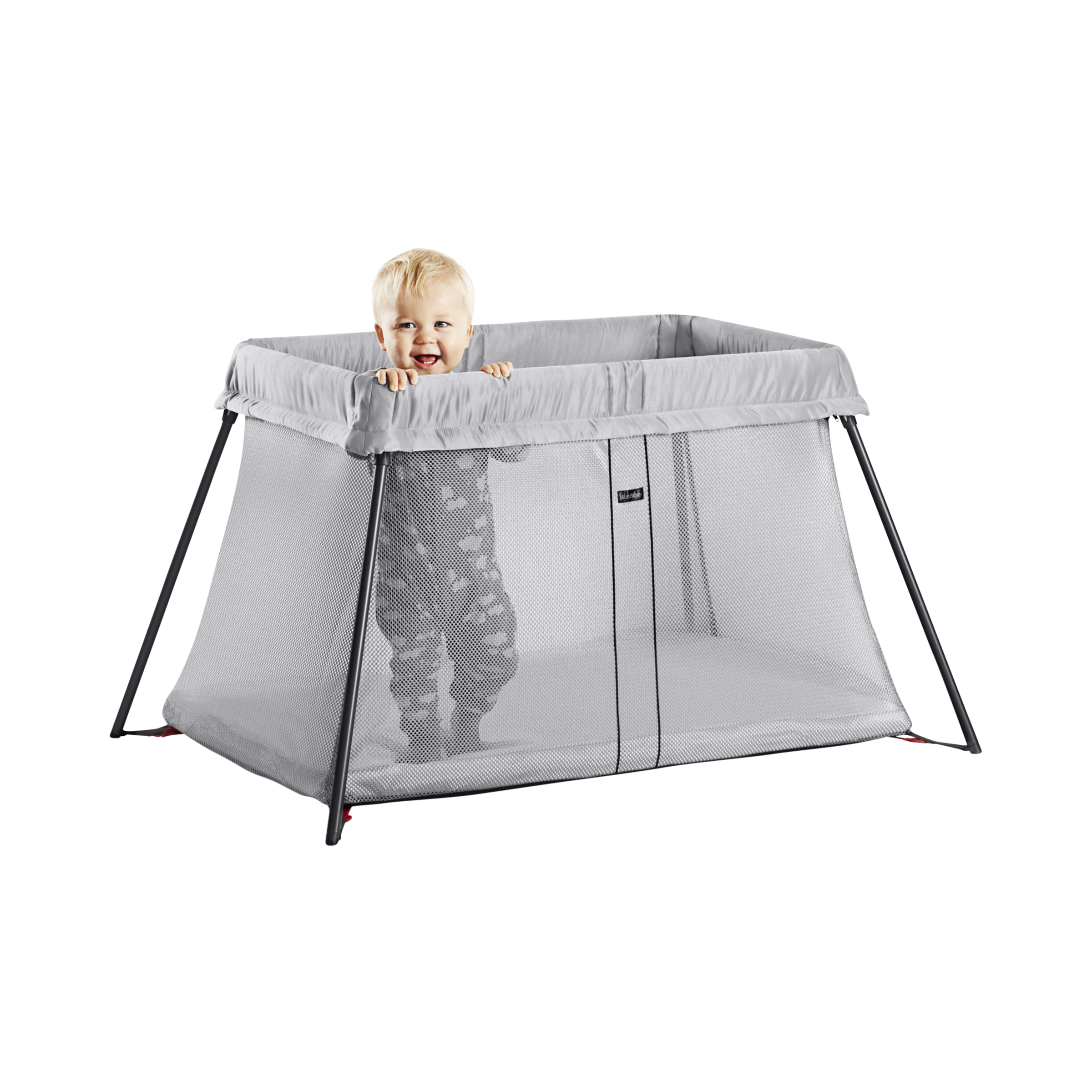 BabyBjörn Travel Crib & Organic Sheet Bundle - Silver.