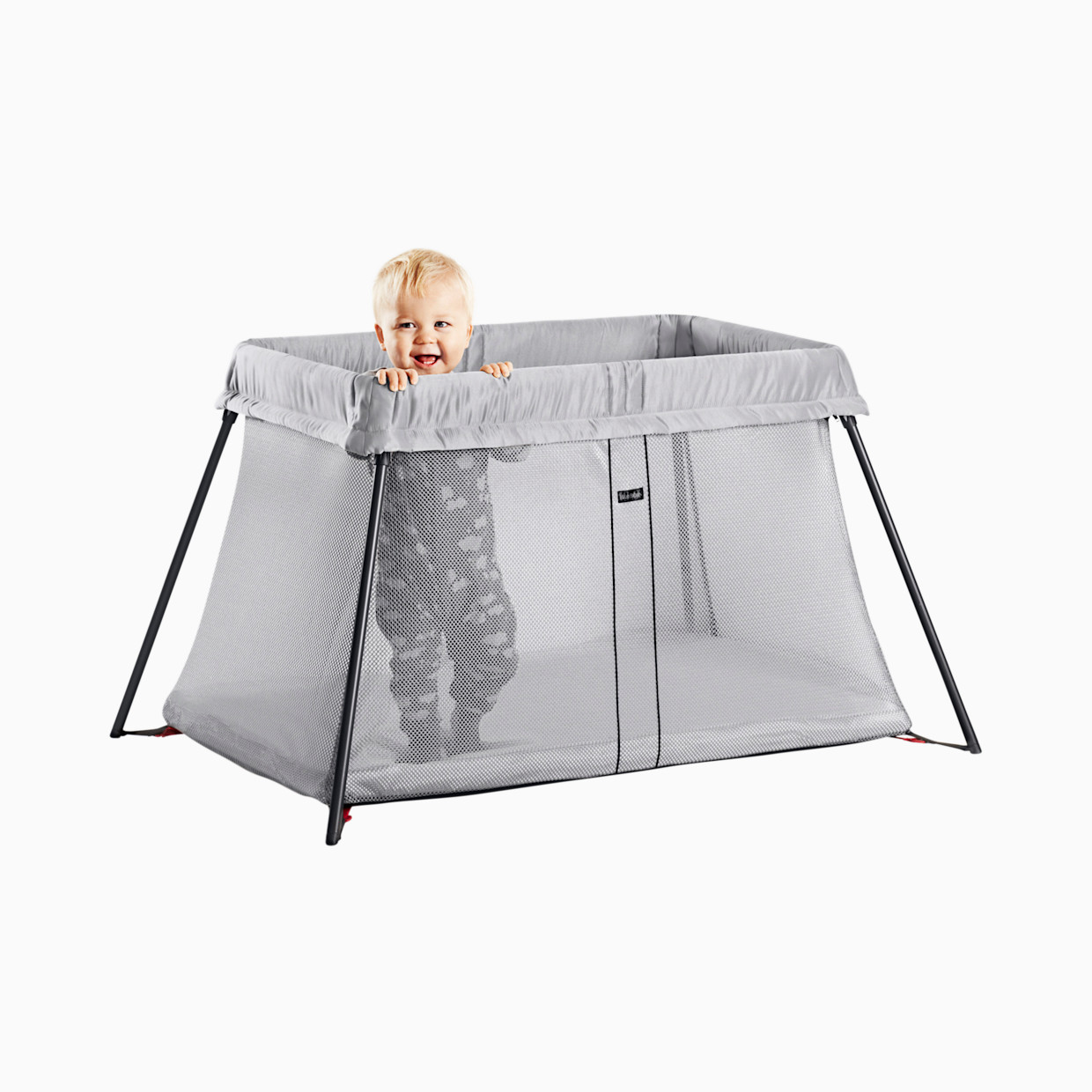 BabyBjörn Travel Crib & Organic Sheet Bundle - Silver.