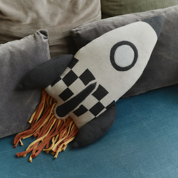 Lorena Canals Rocket Knitted Cushion.