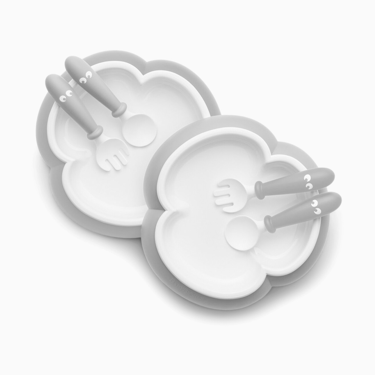 BabyBjörn Baby Plate, Spoon and Fork (2 Sets) - Gray.