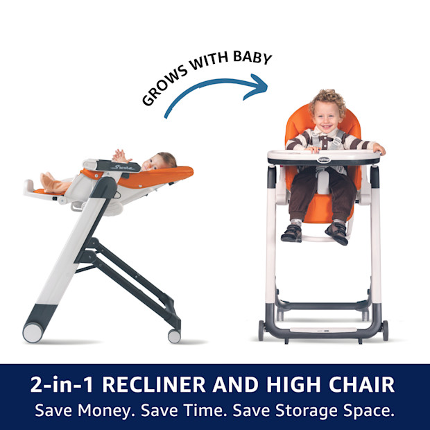 Peg Perego Siesta Grow With Baby Folding High Chair & Recliner.