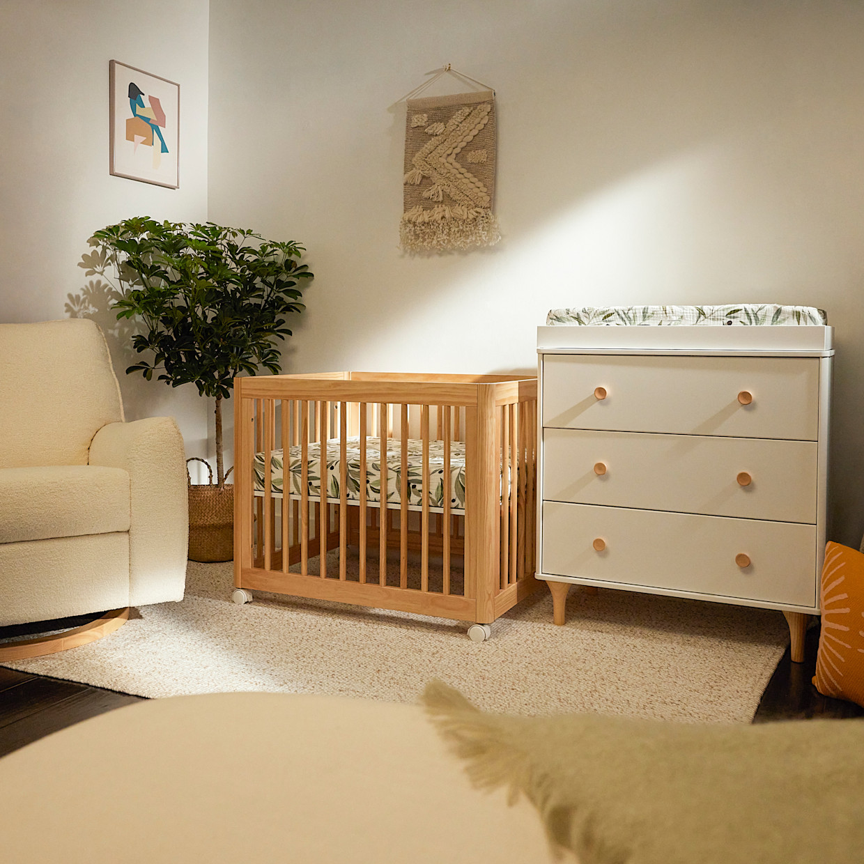 babyletto Yuzu 8-in-1 Convertible Crib with All-Stages Conversion Kits - Natural.