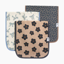 Baby Burp Cloth Large 21''x10'' Size Premium Absorbent Triple Layer 3-Pack Gift Set "Gemma in Tan" by Copper Pearl