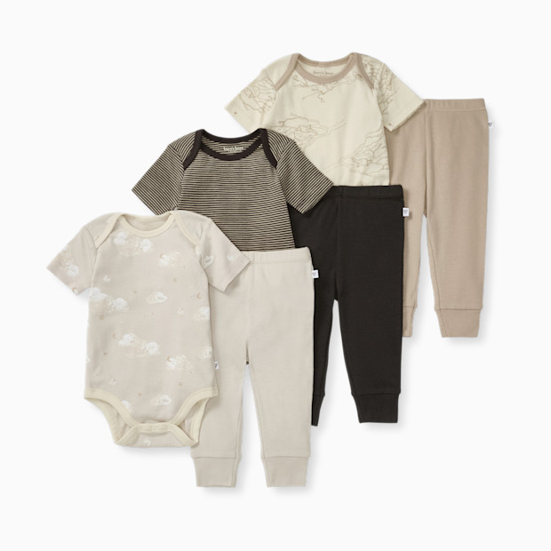 Organic Short Sleeve Bodysuit & Pant Set (3 Pack).