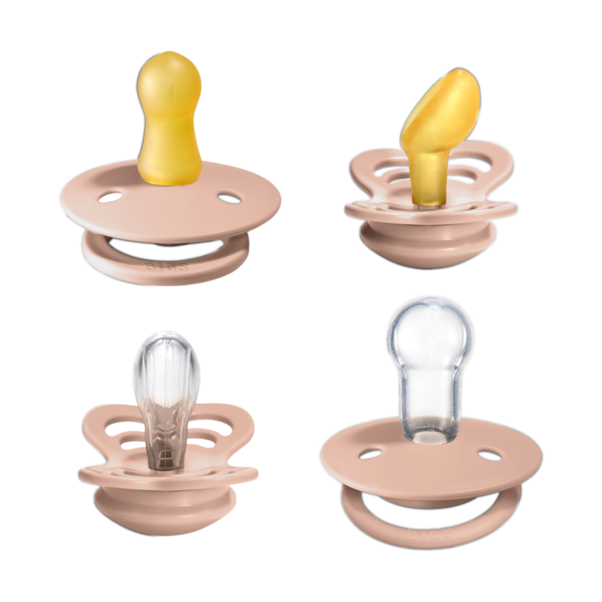BIBS Try-it Pacifier Collection - Blush, 0-6 Months.