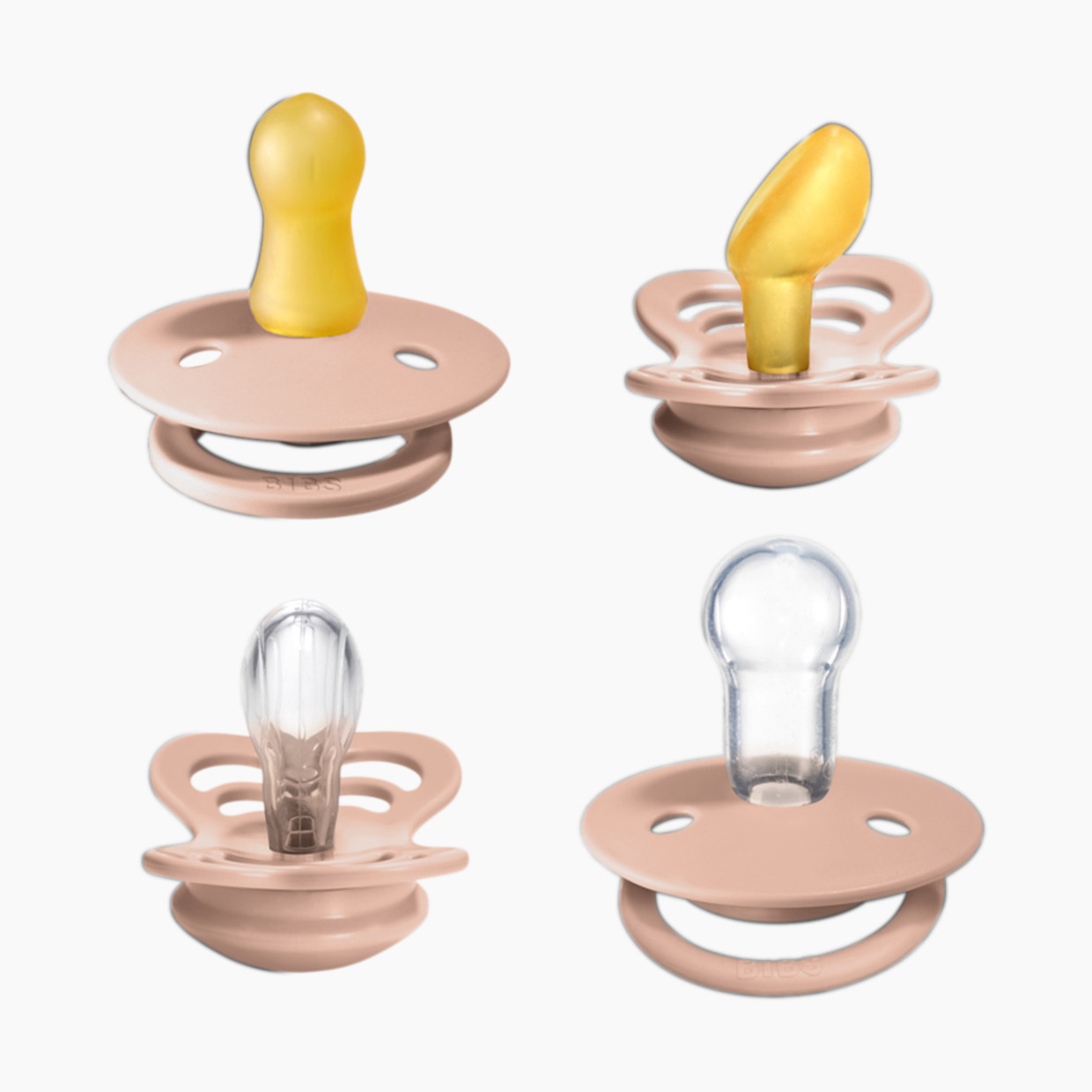 BIBS Try-it Pacifier Collection - Blush, 0-6 Months.