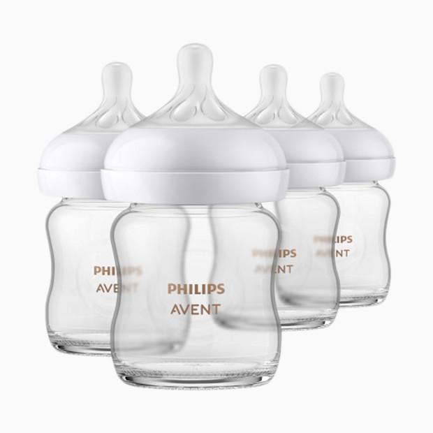 Glass Natural Baby Bottle with Natural Response Nipple.