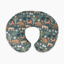 Boppy Original Nursing Pillow, Green Forest Animals, Ergonomic Nursing Essentials for Bottle and Breastfeeding, Firm Fiber Fill, with Removable Pillow Cover, Machine Washable