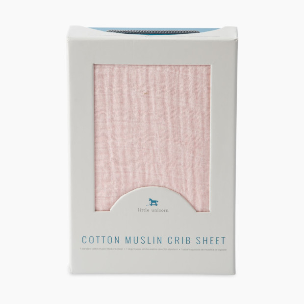 Little Unicorn Cotton Muslin Crib Sheet - Blush.