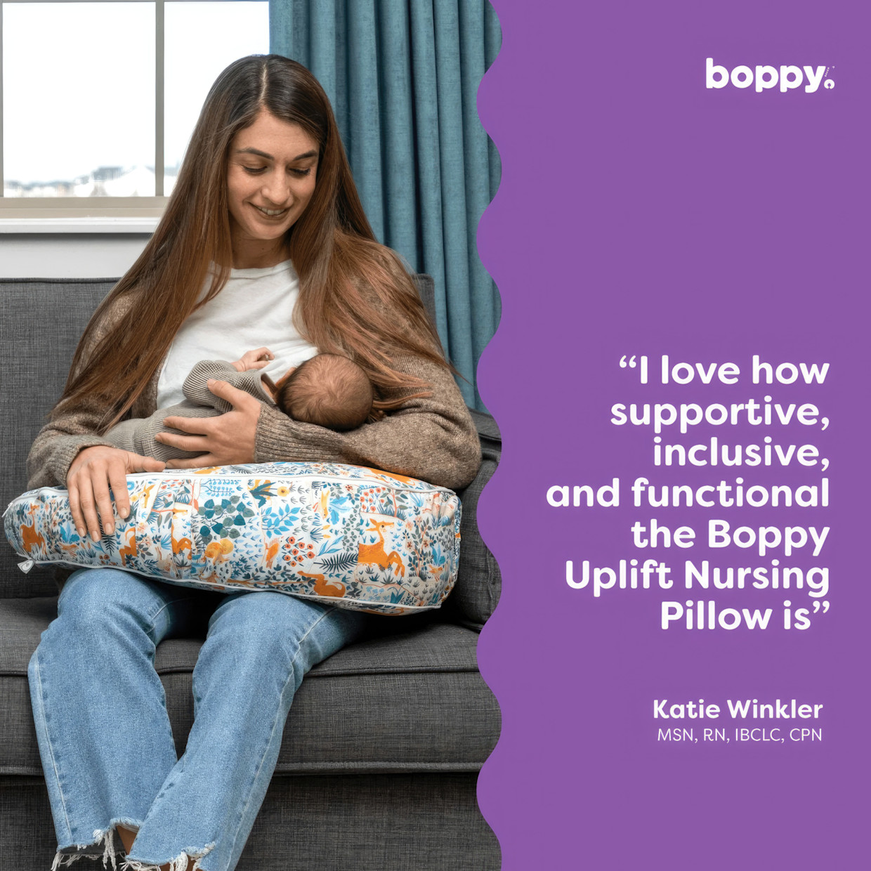 Boppy Uplift Nursing Pillow - Colorful Forest Animals.